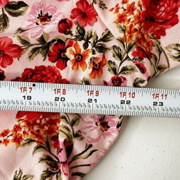 Old Navy Top XL Floral Boho Peasant Blouse Puff Sleeve Ruffle Bloomcore NWT - Picture 12 of 13